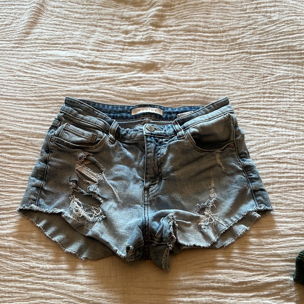 High Rise Cut Off Shortie Jeans - Picture 2 of 3